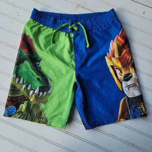 Lego Chima Swim Trunks Boys Bathing suit Board Shorts Legends Drawstring Sz 7